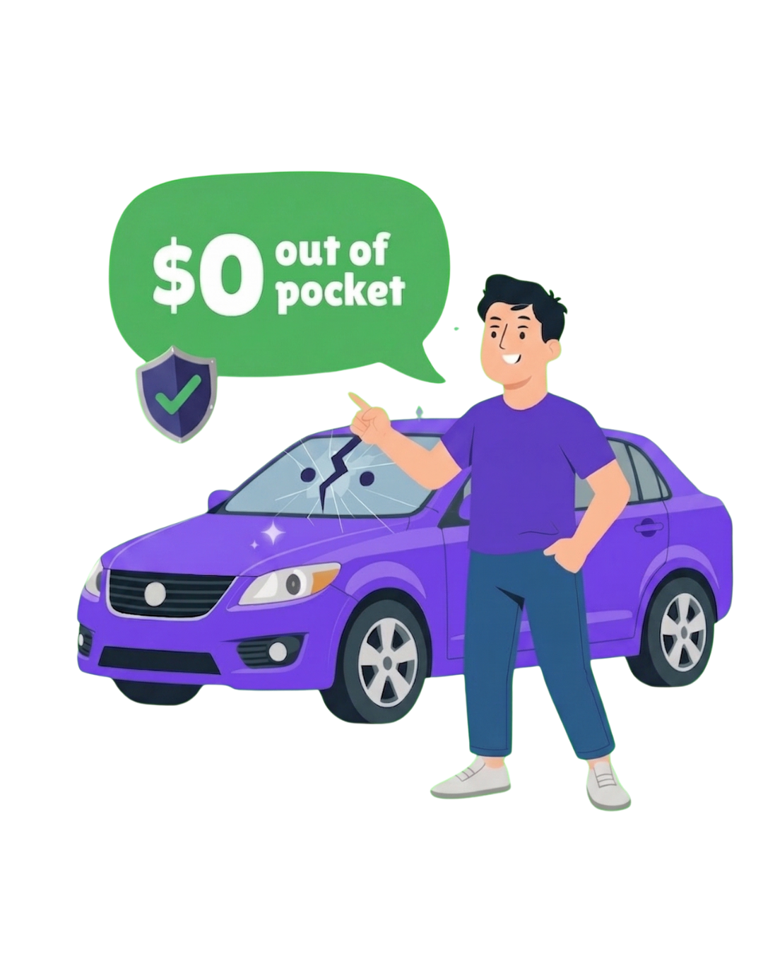 Windshield repair with $0 out of pocket